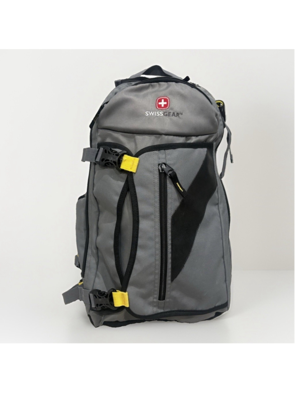 SwissGear Hiking Backpack Daypack Gray Yellow Hip Belt Hydration SG28021F